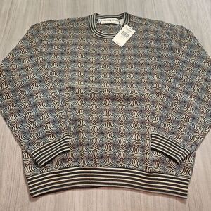 Vintage Jhane Barnes‎ NWT Men's Sweater Colorful L Wool Blend Grandpa Coogi Like